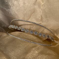 a close up view of a diamond headband