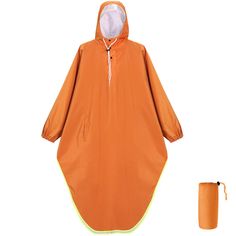 PRICES MAY VARY. Keep You Dry: The Unisex Adult Rain Poncho will keep you nice and dry, regardless of whether you are hillwalking or cycling. It is hooded with a cord adjuster to well protect your face, hook and loop fasteners along the sides ensures the perfect fit. Made of ripstop polyester + TPU coating, this rain poncho is PU5000MM waterproof. Each poncho is a piece of complete cloth which sewn together with the hood part. The overlock is well glued to prevent leaking. Breathable and Comfort Hooded Nylon Raincoat For Outdoor Activities, Winter Nylon Raincoat For Camping, Winter Camping Nylon Raincoat, Hooded Nylon Raincoat For Hiking, Functional Windproof Raincoat For Camping, Functional Hooded Raincoat For Camping, Hooded Raincoat With Drawstring Hood For Outdoor Activities, Hooded Windbreaker With Kangaroo Pocket For Outdoor, Functional Camping Raincoat, Windproof