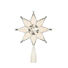 a glass snowflake ornament on a white background