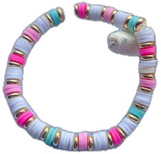 Preppy Blue and Pink Bracelet