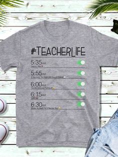 Teacher Alarm Shirt - Short-Sleeve Unisex T-Shirt / Teacher Life / Funny Teacher Tees / Gifts For Te Short Sleeve Screen Print T-shirt For School, Teacher Items, Teacher Tired, Teacher Wear, Creamer Recipe, Funny T Shirt Sayings, Homemade Coffee, Work Gifts, Tshirt Ideas