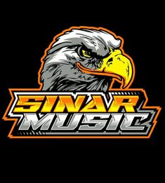 an eagle logo with the words'snarr music on it, against a black background