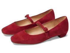 Bernardo Gabriela - Women's Shoes : Dark Red : Indulge in elegance with Bernardo Gabriela, where sophistication meets comfort. These smooth leather ballerina flats boast a chic square toe and a stylish Mary Jane buckle strap. Crafted with meticulous detail, the leather lining and insole ensure a luxurious feel, making every step a delight. Leather upper. Slip-on style. Leather and rubber outsole. Made in Brazil. Measurements: Heel Height: 3 4 in Weight: 7 oz Product measurements were taken using size 9, width M. Please note that measurements may vary by size.