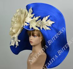 "Vogue hats are perfect for horse racing events, church, the Kentucky derby, weddings, garden tea parties and charity events. 100% Brand new, hand made and high quality. This hat is big and made from satin so it is a little heavy. Size: One size / Adjustable inner band. Material: Satin Brim: approx. 10\" Flower: approx. 12\" THIS HAT IS NOT RETURNABLE AND IS NON-REFUNDABLE. Please feel free to ask me any questions or special requests. All pieces are securely wrapped & boxed to prevent damage Big Hat Brunch, Derby Hats Diy Ideas, Garden Tea Parties, Kentucky Derby Wedding, Church Suits And Hats, Tea Hats, Bridal Hat, Wedding Hat, Elegant Hats