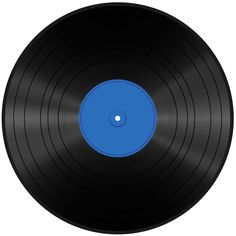 a black record with blue vinyl on it