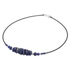 Lapis Lazuli and 950 Silver Beaded Pendant Necklace - Singing the Blues | NOVICA Adjustable Single Strand Lapis Lazuli Necklace, Blue Lapis Lazuli Necklace With Spacer Beads, Lapis Lazuli Necklace With Polished Round Beads, Lapis Lazuli Gemstone Beads Necklaces, Round Lapis Lazuli Necklace With Polished Beads, Lapis Lazuli Gemstone Beads Necklace, Sapphire Colored Lapis Lazuli Single Strand Necklace, Sapphire Single Strand Necklace In Lapis Lazuli, Sapphire Color Lapis Lazuli Necklace