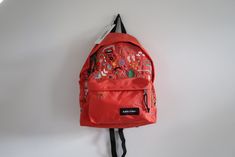 Customised Hand Embroidered Orange Eastpak // Hand Embroidery // Rucksack // Backpack // Customised Bag - Etsy Embroidered Orange, Eastpak Backpack, Orange Backpacks, Handmade Backpacks, Minimalist Backpack, New Bags, Leather Rucksack, Rucksack Backpack, Patterned Backpack