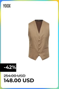 satin, plain weave, no appliqués, multicolor pattern, single-breasted , v-neck, sleeveless, fully lined, button closing, multipockets , Color: Beige , Size: 36 Tailored V-neck Outerwear With Pockets, V-neck Business Outerwear For Spring, Sleeveless Business Outerwear With Button Closure, Sleeveless Business Vest With Buttons, Elegant V-neck Outerwear With Pockets, V-neck Outerwear For Business In Spring, Business Sleeveless Vest With Buttons, Casual Business Vest With Button Closure, Elegant Beige Sleeveless Vest