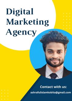 a man in a suit and tie with the text digital marketing agency contact with us