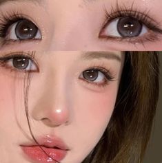 Aesthetic Contact Lenses, Douyin Contact Lens, Grey Contact Lenses, Korean Lenses, Black Contact Lenses, Ulzzang Aesthetic, Girl Products