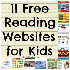 FREE reading websites for kids! Perfect for Daily 5. Pinning so I don't forget to try all of these literacy sites school year. My reluctant readers will love these. Free teaching websites are the best! Free Reading Websites, Reading Websites For Kids, Reading Websites, Freetime Activities, Reading Website, School Technology, Classroom Technology