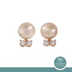 "Item Details: Metal: 14K Yellow Gold  Hallmark: \"585\" Earring Measurements: 9.20 Mm In Length x 6.55 Mm In Width & 7.45 Mm In Height  Weight: 1.8 Gr Total Gram Weight Center Gemstones: 2 Round Freshwater Pearls,  Measuring 6.55 Mm In Diameter Gemstones: 4 Round White Sapphire Gemstones, Measuring 0.08 CT Each (0.32 CTW) Closure: Butterfly Clasps, For A Secure, Worry-Free Wear Inventory Number: EA-1419381 Condition: Very Good Pre-Owned Condition! Ready-To-Wear!  This Piece Of Fine Vintage Estate Jewelry Has Been Professionally Cleaned & Polished To Bring Back Its Lustrous Beauty And Sparkle. ENJOY FAST & FREE DOMESTIC SHIPPING!! Complimentary Jewelry Box Included, Ideal For Gift Giving. Gift Wrap Available Upon Request.   *All weights, measurements and gradings are approximate.* Because 14k Gold Pearl Earrings With Diamond Accents, Yellow Gold 14k Pearl Earrings, Anniversary Brilliant Cut Yellow Gold Pearl Earrings, Anniversary Yellow Gold Pearl Earrings With Prong Setting, Yellow Gold Pearl Earrings With Prong Setting For Anniversary, 14k Yellow Gold Pearl Earrings For Anniversary, Yellow Gold 14k Pearl Earrings For Anniversary, Wedding White Gold Diamond Earrings Stamped 14k, Fine Jewelry Yellow Gold Pearl Earrings For Anniversary