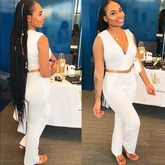 White Jumpsuit With Belt Fitted V-neck Sets For Day Out, Chic White V-neck Sets, White Stretch V-neck Sets, White V-neck Stretch Set, Chic White Two-piece Set, White V-neck Party Set, White Stretch Workwear Sets, White Stretch Sets For Workwear, White V-neck Sets For Workwear