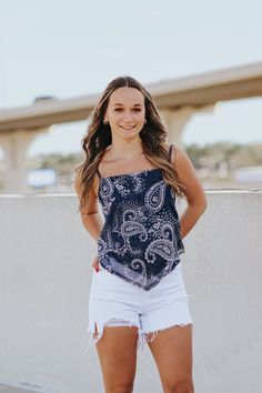 Tank top bandana top.Izabelle is wearing a size mediumSquare neckBandana cut in the frontThis item is final sale. Summer Bandana With Bandana Print, Summer Cotton Bandana With Paisley Print, Summer Paisley Print Bandana, Fitted Bandana Print Top For Spring, Sleeveless Summer Top With Bandana Print, Summer Sleeveless Top With Bandana Print, Fitted Casual Bandana For Summer, Spring Casual Tank Top With Paisley Print, Casual Spring Tank Top With Paisley Print