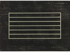 an image of a black and white painting with horizontal lines on the bottom half of it