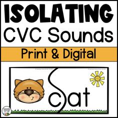 a print and digital poster with the words soltating cvc sounds on it