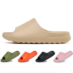 Introducing These Cozy Pillow Slides, Perfect For Keeping Your Feet Comfortable And Stylish At Home Or On-The-Go. Featuring An Open Toe Design And Slip-On Closure, These Unisex Slippers Are Ideal For Travel, Activewear, Casual Or Workwear Occasions. The Cushioned, Comfortable And Breathable Features Make Them A Great Choice For All Seasons, Including Winter, Summer, Fall And Spring. Made With Eva Fabric And A Synthetic Lining Material, These Slippers Have A Mid-Height Heel And Come In A Standard Casual Brown Platform Slippers, Beige Open Toe Slides With Rubber Sole, Beige Flat Platform Slippers, Comfortable Beige Open Toe Slides, Comfortable Open Toe Beige Slides, Comfortable Beige Flat Flip Flops, Casual Beige Slide Slippers, Casual Beige Flat Slides, Comfortable Beige Flip Flops