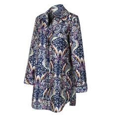 Women's printed satin long-sleeve dress nightshirt button sleepwear PJ Size: L | Canora Grey Anniya Silk Sateen Girl / Woman+ Mid-Calf Bathrobe w / Pockets | 50 W in | Wayfair Satin Long Sleeve Dress, Satin Long Sleeve, Satin Shirt, Night Shirt, Mid Calf, Duster Coat, Long Sleeve Dress, Satin, Silk