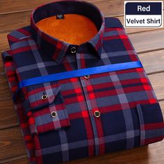 Buy 2 Free Shipping‼ Add the corresponding quantity of products to the shopping cart, and the discount will run automatically. Red Flannel Shirt For Winter, Winter Plaid Long Sleeve Shirt, Red Long Sleeve Winter Shirt, Men Casual, Velvet, Red