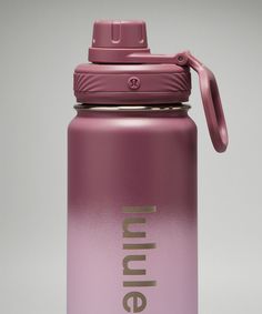 This insulated water bottle features a leak-proof lid and slip-free texture, so no matter how adventurous the adventure gets, your drink is safe. Designed for On the Move. Dimensions: 26.4cm x 7.7cm (10.4" x 3.0"):Volume: 24oz (710ml). Lid is easy to open and leak-proof. Double-wall design keeps bottle sweat-free. Vacuum insulation keeps drink ice cold. No-flavour transfer keeps contents tasting fresh. Powder coated for sure grip, even when hands are sweaty. Color Violet, Free Textures, Sport Bottle, Back To Life, Insulated Water Bottle, No Matter How, Leak Proof, Work Out, You Bag