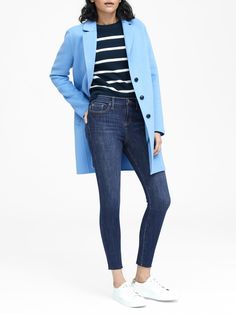 Mid-Rise Skinny Ankle Jean with Raw Hem | Banana Republic Fall Blue Mid-rise Jeans, Winter Medium Wash Mid-rise Jeans, Everyday Cropped Jeans With Button Closure For Fall, Blue Jeans With Button Closure For Fall, Mid-rise Jeans For Winter Workwear, Everyday Fall Cropped Jeans With Button Closure, Everyday Button Closure Jeans For Fall, Winter Mid-rise Medium Wash Jeans, Fall Denim Blue Cropped Jeans With Button Closure