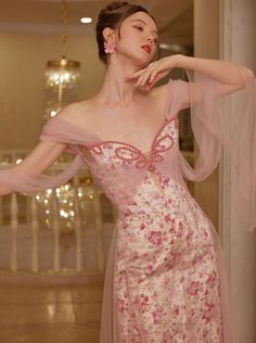 ❤retro flower pop long dress❤︎ Fairy Corset Dress, Fairy Corset, Prom Dress Inspiration, Wool Clothing, Dress Aesthetic, Fairy Dress, Glam Dresses, Retro Flowers, Effortless Chic