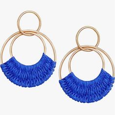 Blue Made Of Durable Wicker Raffia In Blue Approx 2.25" Post Style Available In Other Colors As Well, Listed Separately. More Raffia , Rattan And Wicker Accessories In My Closet / Shop Most Of My Other Earrings Are Dangle Types ( I Have The Wire Version Of These Listed Separately) That Can Be Upgraded To Solid Sterling Silver Or 14k Gold Filled Wires So If You Have Sensitive Ears Like Me, Check My Other Items For That Type. I Have A Background In Jewelry Design In Nyc And I Buy My Ear Wires From Blue Hoop Jewelry For The Beach, Trendy Blue Earrings For Spring, Trendy Blue Jewelry For Spring, Blue Hoop Jewelry For Summer, Adjustable Blue Hoop Earrings For Beach, Blue Small Hoop Earrings For Summer, Trendy Blue Hoop Earrings For Spring, Blue Hoop Earrings For Spring, Blue Hoop Earrings For Party