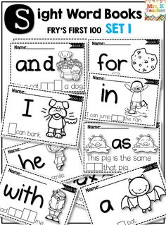 sight words worksheet for first to second grade students with pictures and letters on them