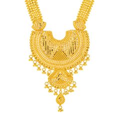 This 22k yellow gold necklace and earring set by Virani Jewelers captures the essence of traditional Indian jewelry design. The intricate details and luxurious golden shine make it an exquisite gold jewelry set for brides and formal celebrations. Perfect for those who appreciate fine craftsmanship, this gold necklace and Jhumki earring set adds a touch of elegance and sophistication. Enhance your look with our beautiful 22k gold jewelry, a testament to enduring style and tradition.Features• 22k Luxury Yellow Gold Chandbali Temple Necklace, Luxury Yellow Gold Traditional Beaded Necklace, Traditional 22k Gold Luxury Necklace, Luxury Yellow Gold Danglers For Diwali, Indian Jewelry Design, Gold Jewelry Set, Gold Bridal Necklace, Traditional Indian Jewellery, 22k Gold Jewelry