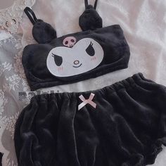 Kawaii Anime Cute Pajamas Set sold by PlushyPets on Storenvy Kuromi Two Piece Set, Goth Pajamas, Sanrio Outfits, Sanrio Clothes, Black Kawaii, Women Anime, Cute Pajama Sets, Cute Maternity Outfits, Bra And Brief Sets