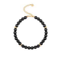 PRICES MAY VARY. Product Design: This handmade bracelet is made from black onyx and 18k gold plated beads. Each onyx bead is 6mm in diameter and connected by a high strength copper wire to provide the good fit. The length of the dainty gold bracelet is 7.4" and extra 2" adjustable extender chain, which can help you find the best suitable length to wear. Friendly adjustable bracelet that does not cause any side effects and is harmless to the human body. MORE THAN JUST BRACELETS: The meaning of bl Gold Beaded Bracelets With Onyx Gemstones, Gold Onyx Beaded Bracelets With Round Beads, Gold Onyx Beaded Bracelets With Gemstones, Gold Onyx Beaded Bracelets, Gold Onyx Beaded Bracelets With Black Beads, Gold Onyx Beaded Bracelets With 8mm Beads, Gold Onyx Bracelets With 8mm Beads, Gold Crystal Bracelet With Round Black Beads, Stone Beaded Bracelets