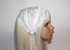 White lace headband, Christian head covering, Structured religious head cover, 6"inches adjustable, plastic free hairband The headband measures [15cm]  6"inches Extremely comfortable: this headband does not give headaches, is perfectly finished with my special technique that makes sure nothing irritate your head. Very beautiful, comfy and easy to wear all day! Professional sewing with a professional finish! * Color- White * Materials used - Lace ribbon, metal insert, velvet ribbon * Pattern- Flo White Headband Hair Accessory, Adjustable White Lace Hair Accessories, Christian Head Covering, Ribbon Pattern, Chapel Veil, Lace Headband, Prayer Shawl, Religious Ceremony, Tie Headband