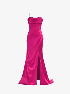 Ballkleid Spaghettiträger Satin Meerjungfrau mit Schlitz Satin Mermaid Prom Dress, Red Spaghetti, Pink Spaghetti, Mermaid Prom Dress, Spaghetti Strap Prom Dress, Evening Dresses Cocktail, Lace Homecoming Dresses, Short Homecoming Dress, Satin Prom Dress