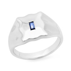 Our 14K gold Blue Sapphire Baguette Form Signet Ring is a playful rendition of one of our favorite styles. This ring features a contemporary wavy shape and a gorgeous blue sapphire baguette. Pair this stunner with our Mixed Link Bracelet. 0.11 carats SBR158-YG-BS All sales are final. Modern Blue Sapphire Ring In 14k Gold, Modern Baguette Cut Sapphire Ring, Modern Sapphire Baguette Cut Ring, Modern Blue Gemstone Signet Ring, Modern Rectangular Blue Sapphire Ring, Modern Blue Rectangular Sapphire Ring, Modern Blue Sapphire Baguette Cut Ring, Modern Sapphire Ring With Rectangular Shape, Modern Blue Baguette Cut Ring