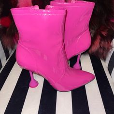 Very Fashionable Hot Pink Booties. Nwot, Never Worn. Hot Pink Booties, Pink Booties, Cute Shoes Heels, Inc International Concepts, Cute Shoes, Bootie Boots, Hot Pink, Ankle Boots, Shoes Heels