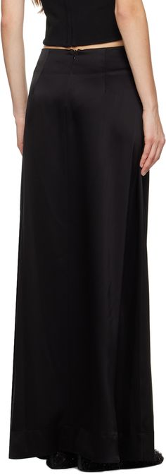 Triacetate and polyester-blend satin skirt. · High-rise · Flared hem · Zip closure at back Supplier color: Black Formal Silk Maxi Skirt With Pleats, Formal Silk Pleated Maxi Skirt, Satin Lined Workwear Maxi Skirt, Satin Lined Maxi Skirt For Work, Formal Satin Maxi Skirt With Pleats, Satin Flowy Skirt For Work, Formal Pleated Satin Maxi Skirt, Formal Satin Maxi Skirt Pleated, Flowy Satin Skirt For Workwear