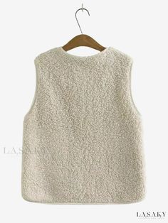 Lasaky - Womens Sleeveless Vest with Button Front and Pockets, Elegant and Versatile Sleeveless Tops With Button Closure For Fall, Casual Sleeveless Sweater Vest With Button Closure, Fall Sleeveless Tank Top With Button Closure, Solid Sleeveless Tank Top With Button Closure, Casual Beige Vest With Button Closure, Sleeveless Beige Vest With Buttons, Beige Sleeveless Vest With Buttons, Casual Beige Vest With Buttons, Beige Casual Vest With Buttons