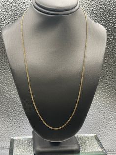 Designed and made in 14 karat solid yellow gold.  This open link chain is one of the most popular pendant chains.   Weight:  1.7 grams Length:  16" Our Price $159.00 Regularly Priced At $380.00 Please See Our Video Remember - If you're purchasing for yourself or a gift for a loved one, buy with confidence.  We Guarantee Everything We Sell!  SKU # C239 14k Gold Necklace With Curb Chain Style Fine Jewelry, 14k Gold Curb Chain Necklace, 14k Yellow Gold Box Chain Necklace, Classic Yellow Gold Box Chain Necklace, Dainty Curb Chain Jewelry For Formal Occasions, Classic 14k Gold Curb Chain Jewelry, 14k Yellow Gold Figaro Chain Necklace, Gold Curb Chain Necklace In Fine Jewelry Style, Classic Yellow Gold Figaro Chain Necklace