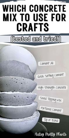 an advertisement for concrete mix to use for crafts