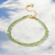 This peridot dainty bracelet is fun and easy to wear and match with any outfit. They can express your style, mood, or personality in a subtle and charming way. It is perfect for anyone who loves minimalist style, natural stones. It is a unique and meaningful gift for yourself or someone special. You can wear it by itself or mix it with other bracelets for a fun and trendy look. If you have a large demand of the stone beads or bracelets, please feel free to contact us for details. - Material : ab Green Bracelets With Natural Stones For Gift, Adjustable Faceted Bead Bracelets For May Birthstone, Faceted Beads Bracelets As May Birthstone Gift, Green Faceted Beads Jewelry As Gift, Green Faceted Beads Jewelry For Gift, Faceted Beads Bracelet For May Birthstone Gift, May Birthstone Bracelets With Faceted Beads As Gift, May Birthstone Faceted Beads Bracelet, Elegant Adjustable Light Green Jewelry