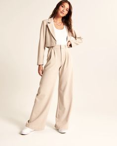 Wide-Leg Tailored Pants Look Casual, Botswana, Latvia, Wide Leg Trousers