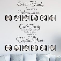 PRICES MAY VARY. Items Sent to You: there are 2 different kinds of living room wall stickers and 12 pieces of black picture frames in the package, the stickers respectively printed with [Every family has a story, welcome to ours], and [our family, a circle of strength and love, founded on faith, joined in love, kept by god, together forever], inspirational in words and beautiful in fonts; Besides, enough quantities of frames allow you to put them according to your own preference Use with Confide Family Living Room Wall Decor Ideas, Every Family Has A Story Welcome To Ours, Family Picture Walls, Family Picture Wall Ideas Living Rooms, Family Picture Wall Ideas, Living Room Wall Stickers, Family Photos Wall Decor, Wall Stickers Family, Photo Frame Tree