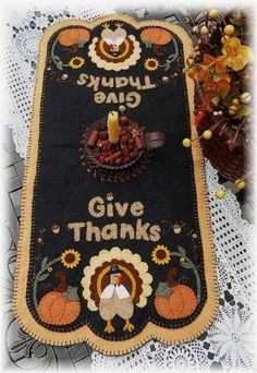 a thanksgiving table runner is on sale for $ 9 50 at ebay com