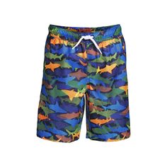 He'll be ready for a day at the beach or pool wearing these boys' Lands' End swim trunks. He'll be ready for a day at the beach or pool wearing these boys' Lands' End swim trunks. UPF 50 Functional drawstring waistband Lands' End Boys Swim Size Chart 1 functional pocket Faux-fly Self-tiedFABRIC & CARE Polyester Machine wash Imported Size: XXL HUSKY. Color: Med Blue. Gender: male. Age Group: kids. Shoes Guide, Pool Wear, Orange Camo, A Day At The Beach, Kids Pattern, Team Blue, Boys Swim, Camo Colors, Printed Swim