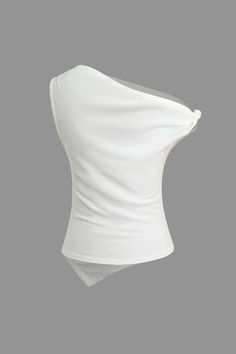 Details Occasion Casual Category Tops Composition 95% Polyester, 5% Elastane Sheer Semi Sheer Fabric Jersey  Size & Fit Measured in size S Length:25.6 Bust:29.9 Fit Fitted Stretch Mid Stretch White Asymmetrical T-shirt For Summer, Trendy Top With Asymmetrical Hem, Summer Tops With Asymmetrical Neckline, Spring One-shoulder Fitted Top, White T-shirt With Asymmetrical Hem For Spring, Trendy Asymmetrical Summer Tops, Trendy Asymmetrical Stretch T-shirt, Trendy Asymmetrical Hem T-shirt For Summer, White Tops With Asymmetrical Neckline For Summer