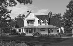 black and white photograph of a large house