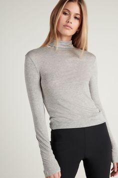 High-Neck Wool Shirt - Tezenis Long Cut, Wool Shirt, High Neck Top, Wool Turtleneck, Long Sleeve Turtleneck, Turtle Neck Top, Shirt Shop, Neck T Shirt, Merino Wool