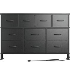 Need a TV stand for your bedroom or living room? Look no further than AOWOS 10 drawers TV stand dresser! A spacious 10-drawer black dressers for bedroom storage dresser gives you plenty of room to organize things within reach while functioning as a TV stand or entertainment unit! Long dresser with thick wood top board can easily hold 110 lbs, perfect for TVs under 55 inches; 10 drawers dresser can store all your out-of-season clothes, shoes, handbags, and more with ease; Updated structure metal frame reinforcing bar provides extra strong support for longer; Significant design of anti-tapping device and adjustable floor-protected feet install tools are all included in the package for your quick and easy 30 min assembly! Tv Stand Dresser, Chest Of Drawers Tv, Dressers For Bedroom, Dresser Tv, Black Chest Of Drawers, Dresser Tv Stand, Storage Dresser, Long Dresser, Black Dressers