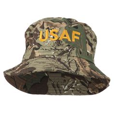 PRICES MAY VARY. Made of 100% washed cotton. One size fits most, fitting up to M/L (59 CM). Same material inner hat band. Adult/Unisex. Crown measures 3 1/2 inches deep. Wording of USAF is embroidered on the front side.
Flat circular shaped crown.
2 small air circulation holes placed on both sides.
Flexible crown.
Brim is flexible and downturned, same color under the brim.
Our USAF embroidered bucket hat is designed for the US Air Force, themed events, and military purposes.
Thick, soft, and lig Embroidered Bucket Hat, Boonie Hat, Bucket Hat Black, Outdoor Hats, Themed Events, Sticker Patches, Us Air Force, Patch Design, Hat Band