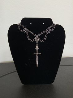 Gothic Stainless Steel Silver Chain Jewelry, Gothic Cross Chain Jewelry, Gothic Jewelry Pendant Chain, Gothic Pendant Chain Jewelry, Gothic Jewelry Chain Pendant, Gothic Pendant Jewelry With Chain, Gothic Pendant Necklace With Silver Chain, Gothic Jewelry With Cross Pendant And Adjustable Chain, Gothic Stainless Steel Necklace With Adjustable Chain